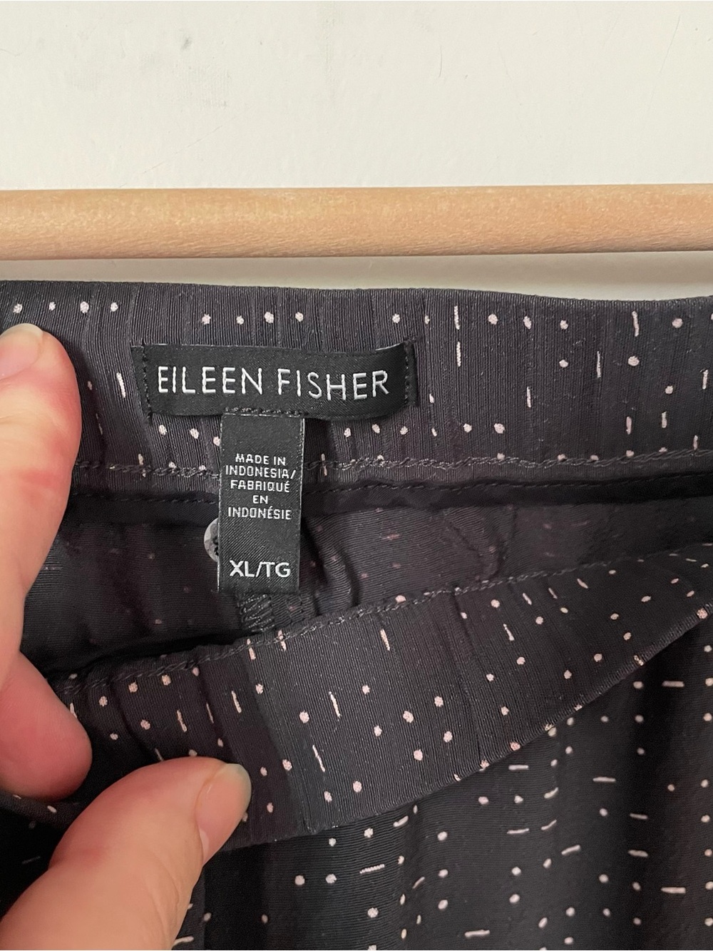 Eileen Fisher Morse Code Tencel Viscose Crepe Pant Pull on Elastic Waist Size XL - Picture 5 of 7